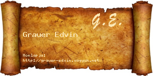 Grauer Edvin névjegykártya